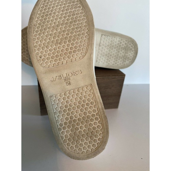 Anthropologie J/Slides white leather athleisure athletic lacee shoes size 5.5 - Picture 9 of 9
